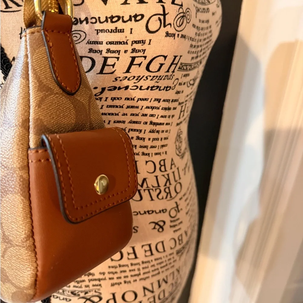 Tan and Brown Signature Shoulder‎ Bag